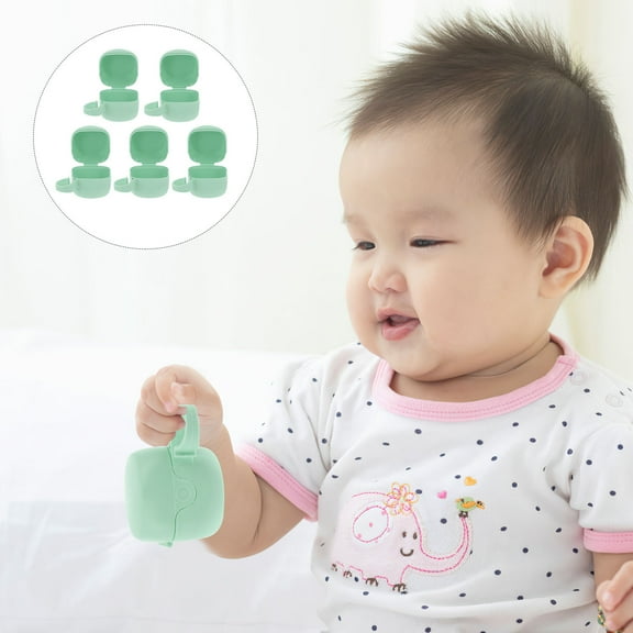 NICEXMAS 5Pcs Pacifier Holder Cases Silicone Material For Dust Proof Travel