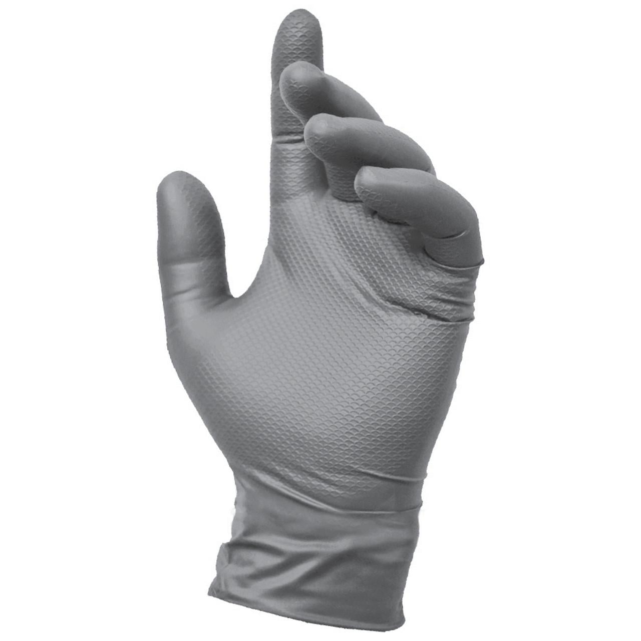 50 Ct Grease Monkey Industrial Work Disposable Gloves Nitrile Extra Grip Size L 