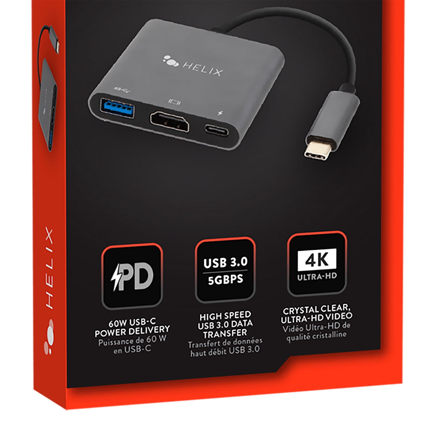 HELIX 3-in-1 USB-C Adapter Hub with USB-C, USB-A, and HDMI Ports, ETHHUB3