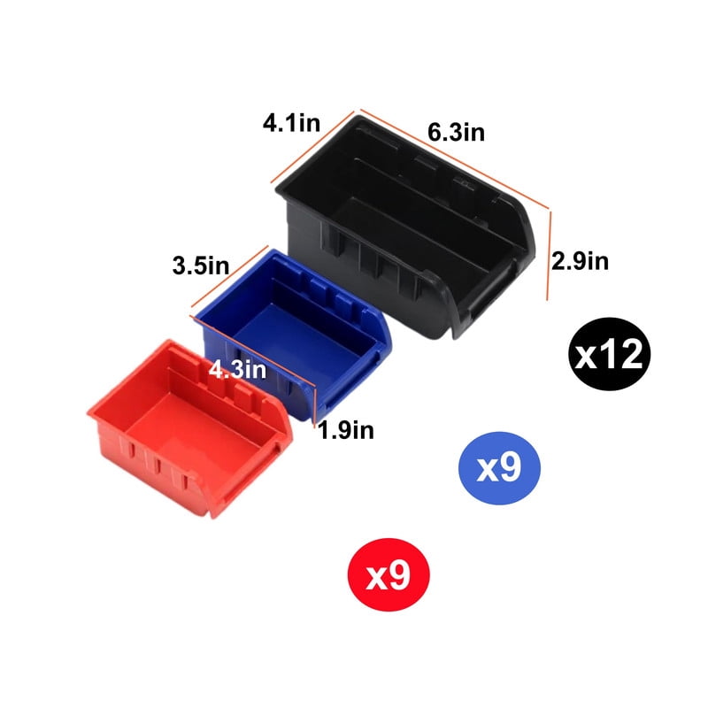 30 Pcs Wall Mounted Storage Bins, Garage Organizer Storage Shelf Unit Board 25.2" x 16.2"