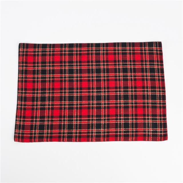 Saro Lifestyle 2669.R1319B 13 x 19 Po Ensemble de 4 Sets de Table à Carreaux&44; Rouge