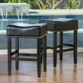thumbnail image 4 of Angela Backless Black Leather Counter Stool (Set of 2), 4 of 6