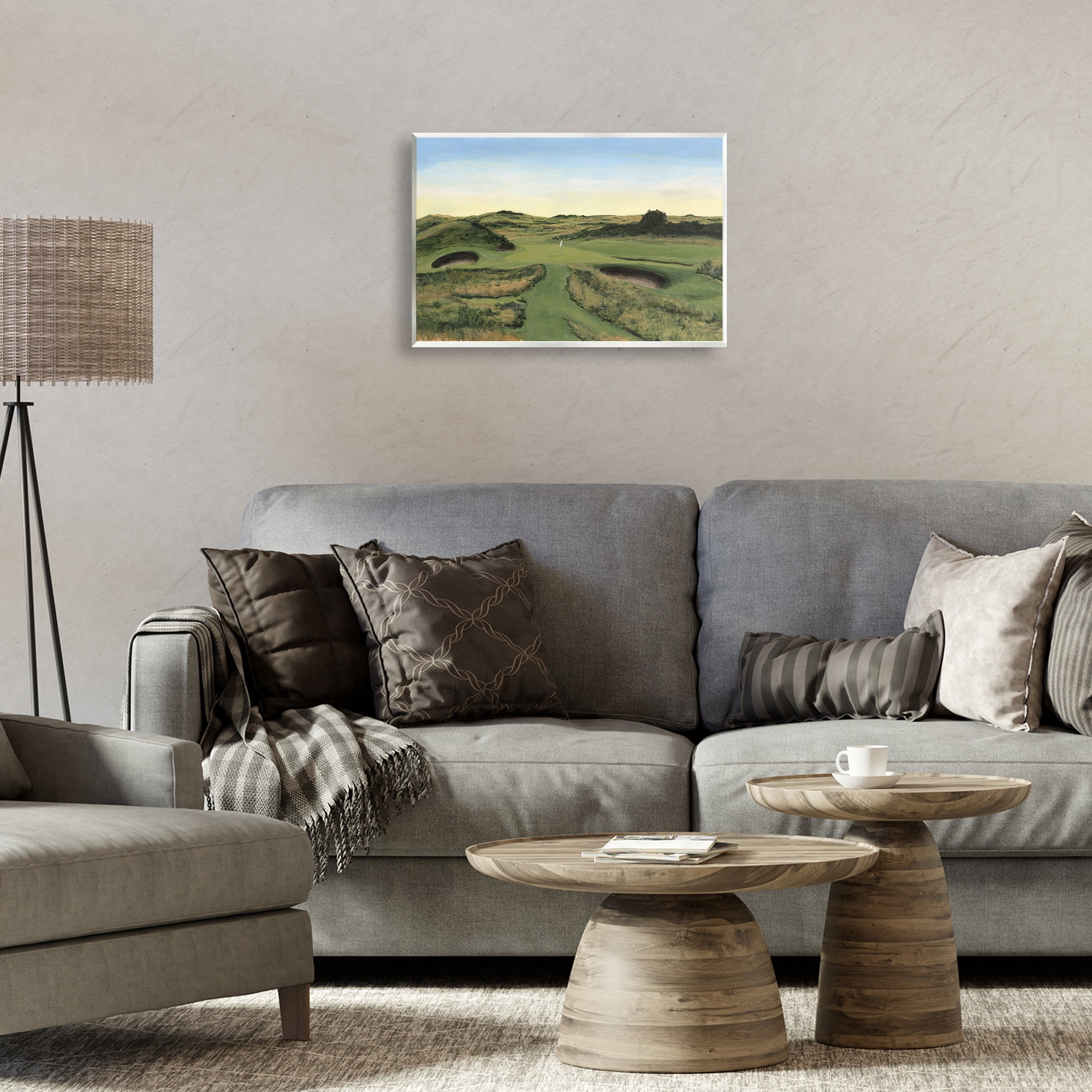 Stupell Industries Golf Field Landscape Landscape Painting Unframed Art Print Wall Art, 19 x 13