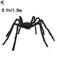 thumbnail image 2 of PULLIMORE Giant Spider Halloween Decorations 5 ft Scary Black Hairy Fake Spider Props for Outdoor Party Haunted House Decor, 2 of 9