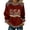 Wine, variant on Women’s Long Sleeve Crewneck Top USA Graphic Print Casual Loose Fit Pullover Sweatshirt 250 Years of Freedom Design Black L