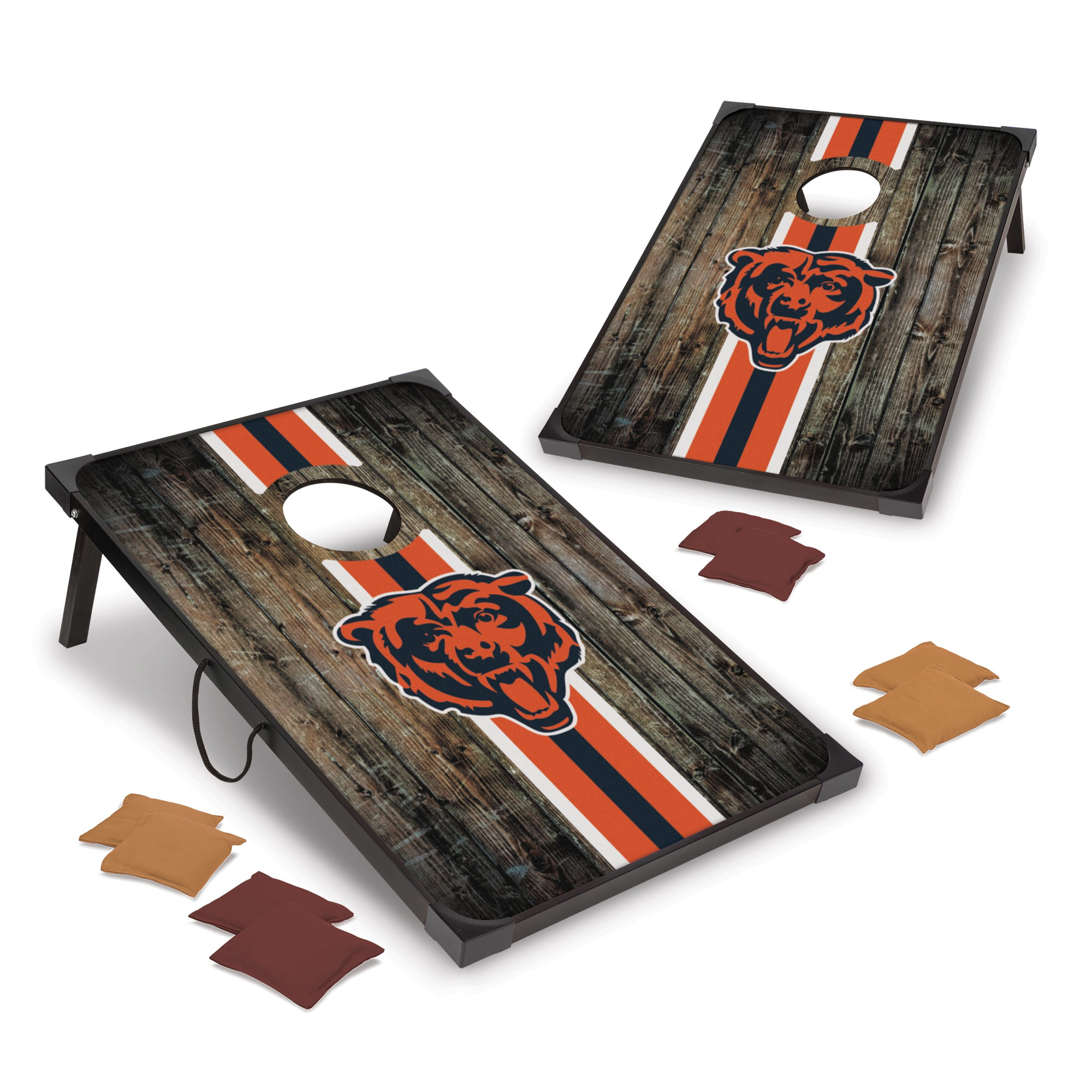 CHICAGO BEARS Cornhole Bean Bags All Weather Plastic Resin Filled WATERPROOF! 