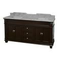thumbnail image 4 of Elizabeth 72" Double Bathroom Vanity with Chocolate Cabinet and Carrara Marble Top, 4 of 6