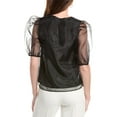 thumbnail image 2 of English Factory womens  Organza Mesh Blouse, l, Black, 2 of 3