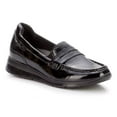 thumbnail image 2 of Ros Hommerson Dannon Women's Loafer Slip-on Shoes In Black Crinkle Patent, 2 of 7