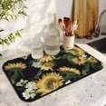 thumbnail image 3 of Washable Rubber Sunflower Cute Floral Dish Drying Mats for Kitchen Counter Home Large Coffee Bar Pad Accessories and Decor for Utensils Stemware 19.5''x12'', 3 of 7