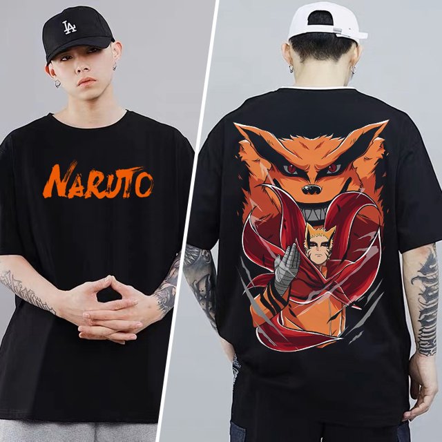 Camiseta De Anime Naruto Cuello Redondo De Dibujos Animados De Gran Tamaño Para Hombres Unisex Originales