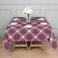 thumbnail image 3 of Red Blue White Star Plaid Checkered Pattern Square Tablecloth,Waterproof Square Table Cover,Wipeable Spillproof Washable Table Cover for Home Kitchen Party Decor 60"x60"(152x152cm), 3 of 6