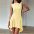 thumbnail image 6 of Women'S Slim Fit Solid Color Sleeveless Basic Casual Dress Claret L, 6 of 7