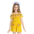 thumbnail image 2 of Girls Summer Dress Toddler Ruffle Sleeve Dresses Kids Swing Casual Beach Boho Sundress with Pockets For 18 Months 1T 2T 3T 4T 5T 6T 7T Gibobby,7-8 Years,Yellow, 2 of 9