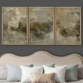 thumbnail image 3 of wall26 Framed Canvas Print Wall Art Set Brown &amp; Gray Grunge Paint Strokes Abstract Shapes Illustrations Modern Art Bohemian Multicolor Ultra for Living Room, Bedroom, Office - 16"x24"x3, 3 of 5