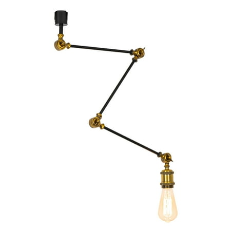 

KAYYELAMP 44.09inches Height Black Metal with Gold H-Type Track Lamp E26 Base Adjusted Angle Direction Retro Design for Background Store Kitchen(No Bulb Track)