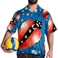 thumbnail image 4 of Seven Starred Ladybird Men's Short Sleeve Spread Collar Hawaiian Shirts, Casual Printed Button Down Summer Beach Tops, Unisex Men's Shirts, 4 of 6