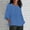 Blue#1, variant on Womens Plus Size $5,Women's Fashion Summer V Neck Leisure Three-quarter Sleeve Solid Tops Orange XXXL
