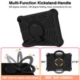 thumbnail image 4 of Kids Case for Amazon Kindle Fire HD 8/HD8 Plus 10th Generation 2020/2022 with Pencil Holder/Multi-Function Kickstand-Handle/Shoulder Strap, Protection Duty Shockproof Silicone Cover - Black, 4 of 8