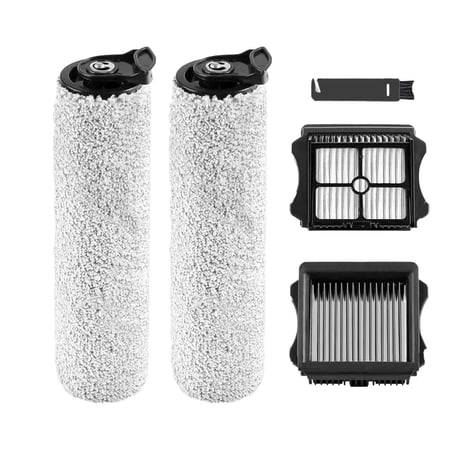 Roller Mop Brush and Filter Replacement Compatible with Tineco iFloor 3/ Floor One S3 Cordless Vacuum Cleaner, Replacement Parts/ Accessories Include :2 Roller Brush Mop 2 HEPA Filters