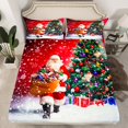 thumbnail image 2 of Manfei Christmas Santa Claus Twin Sheet Sets,Kawaii Xmas Tree Twin Fitted Sheet,Happy New Yaer Flat Sheet For Girls Boys,Microfiber Bedroom Decor,3pcs, 2 of 7