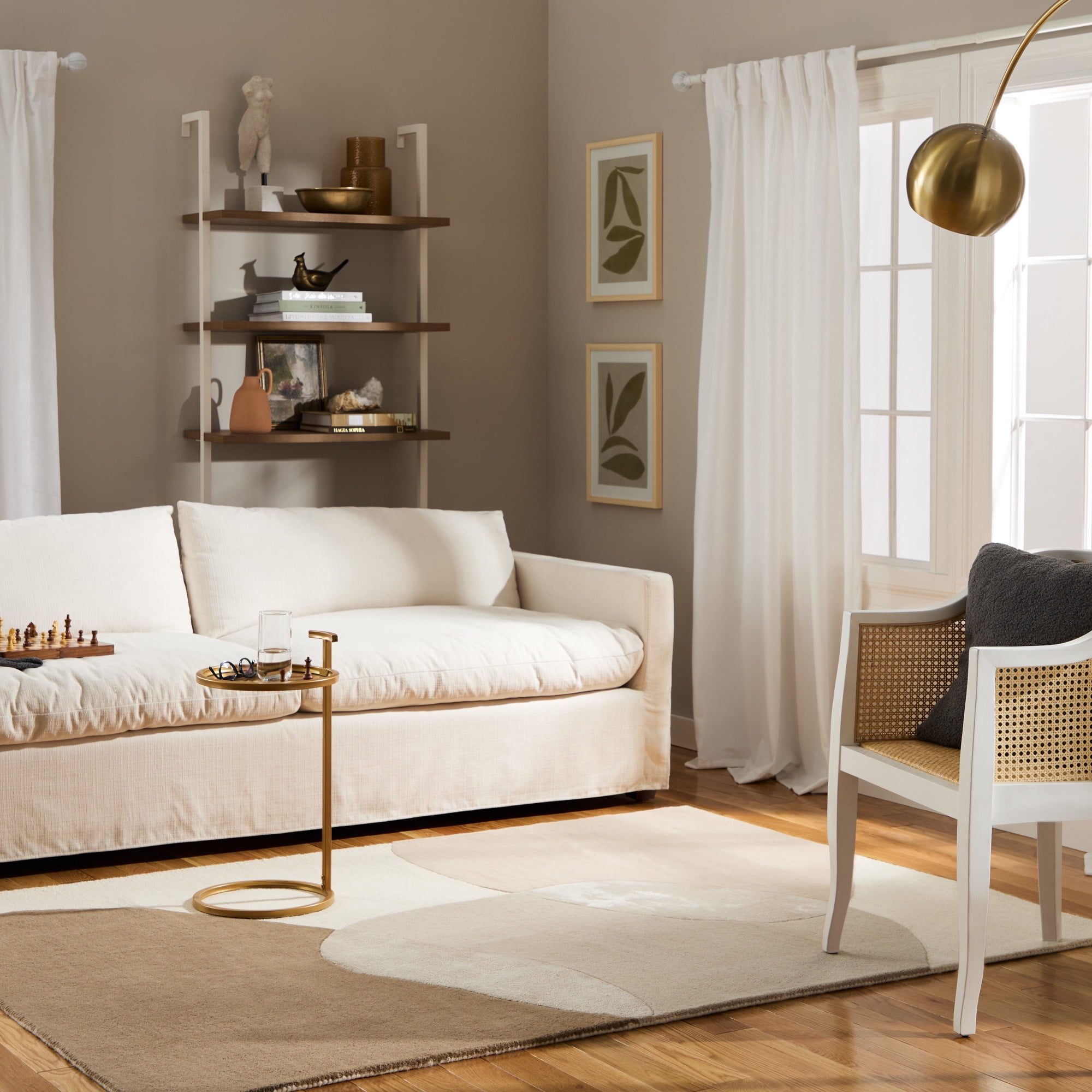 TOWN & COUNTRY LUXE Olso Abstract Colorblock Handcrafted Wool Area Rug, Beige/Brown/Greige, 9"x12"
