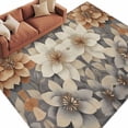 thumbnail image 2 of 6'x9' Area Rugs, Burnt Orange Grey Flower Indoor Outdoor Area Rug for Living Room Bedroom, Vintage Spring Floral Botanical Washable Bathroom Rugs Kitchen Floor Carpet Mats Home Decor Aesthetic, 2 of 8