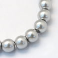 thumbnail image 2 of Baking Painted Pearlized Glass Pearl Round Bead Strands Dark Gray 8~9mm Hole: 1mm about 105pcs/strand 31.4 inch, 2 of 4