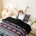 thumbnail image 3 of jejeloiu Mystical Tribal Twin Duvet Cover,Boho Print Twin Bedding For Boys,Multicolor Black,Black Reversible,2 Pieces,1 Duvet Cover and 1 Pillowcase, 3 of 6