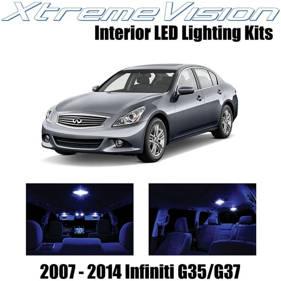 XtremeVision Interior LED for Infiniti G35 G37 Sedan 2007-2014 10 pcs Blue Interior LED Kit   Installation Tool