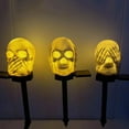 thumbnail image 4 of Halloween Solar Pathway Lights - Solar Halloween Skull Stake Lights Decorations Outdoor - Waterproof Resin Gothic Skeleton Decor for Outside Yard Garden Lawn, 4 of 5
