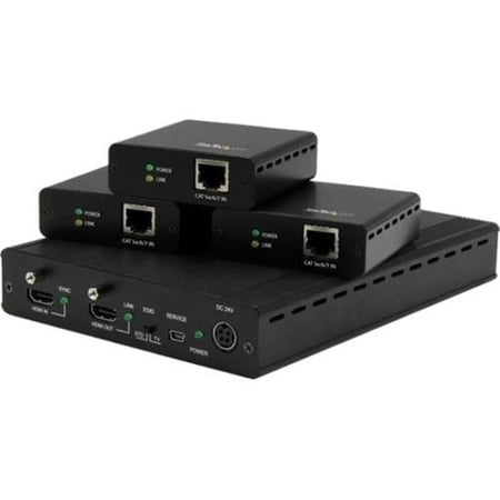 UPC: 0065030864558 | StarTech.com 3 Port HDBaseT Extender Kit with 3 Receivers – 1×3 HDMI over CAT5e/