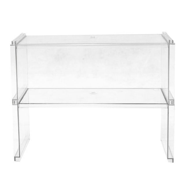 set de 2 organizadores apilables 27 x 9.4 x 11 cm transparente