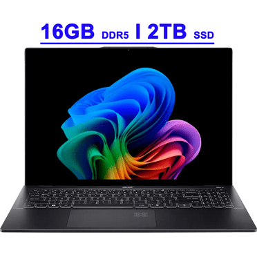 Acer Swift 16 AI Premium AI Copilot+ PC Laptop 16" 3k OLED Touch (100% DCI-P3) Intel 8-core Ultra 7 Series 2 256V 16GB DDR5 2TB SSD Backlit Fingerprint 1440p QHD IR Camera Win11
