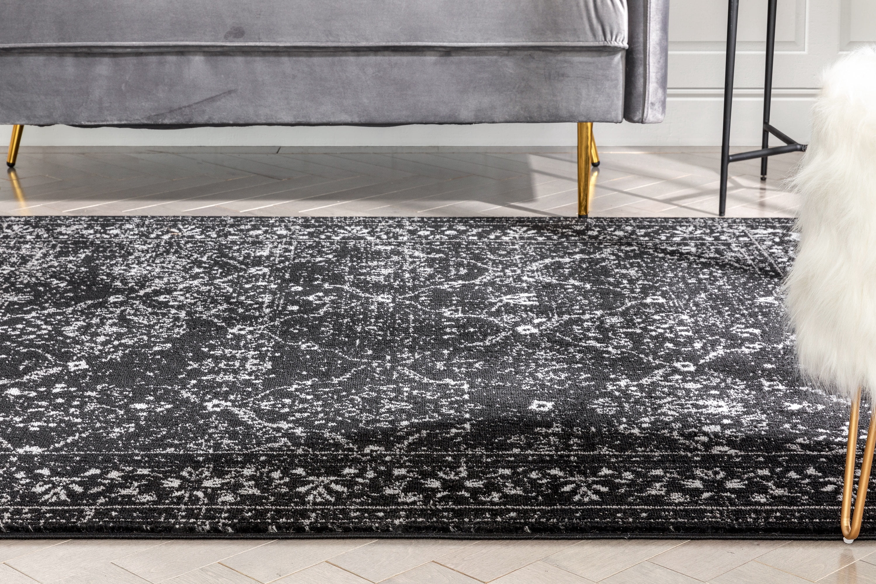 Well Woven Zazzle Argos Vintage Oriental Black 2'3" x 7'3" Runner Rug