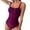 Purple, variant on Hontri Slimming Swimsuits for Women Clearance! Women's Solid Color Pleated Suspender Fashionable Swimsuit Black L