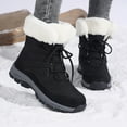 thumbnail image 6 of CAICJ98 Womens Winter Boots Mid-Calf Boots 2025 New Cotton Walking Shoes Waterproof High-top Non-slip Womens Snow Boots (Black,Size 9), 6 of 9