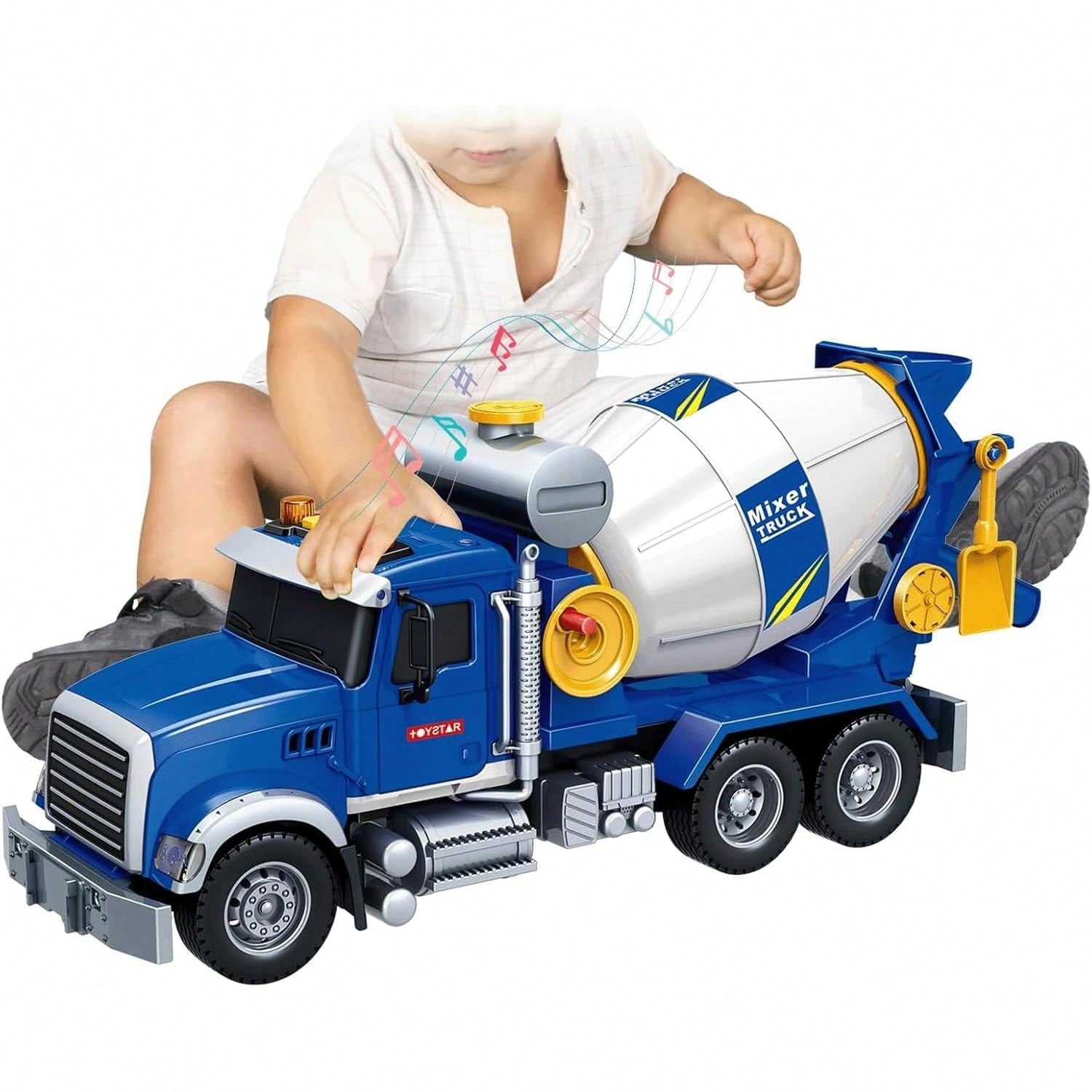 Large Crane Truck Toy for 3+ Years Old Boys Girls, Kids Construction Toys with Sound and Light Friction Powered Transport Truck Crane Vehicle Toy for Toddler Christmas Birthday Gifts