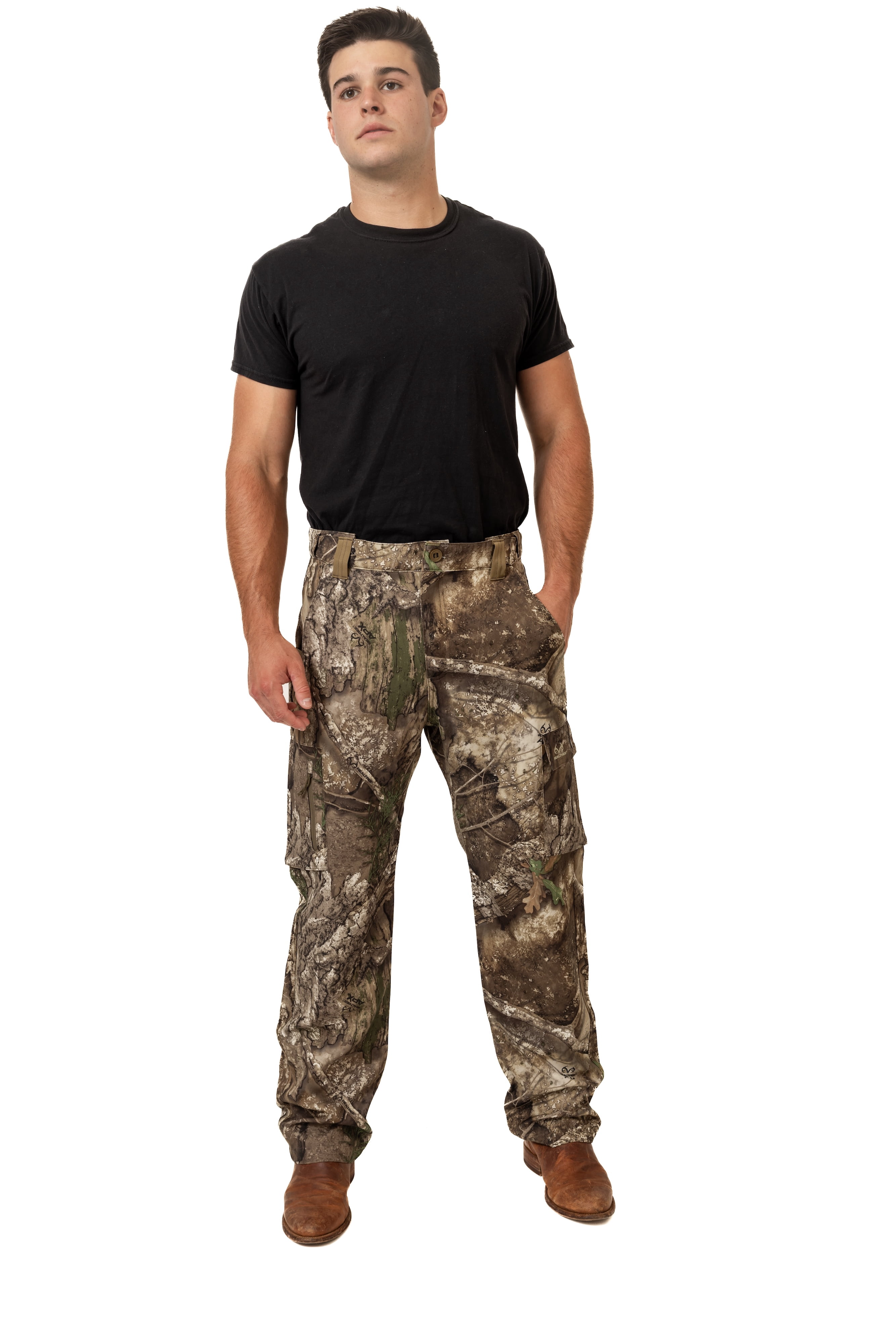 Realtree Men's All-Season Hunting Cargo Pants – APX Camo, Stretch Fabric, 6 Pockets, Sizes S–5XL