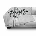thumbnail image 3 of I am a Princess Soft Flannel Fleece Throw Blanket, Girlish Feminine Words Well-being Happiness Self-Love Theme Print, Cozy Plush for Indoor and Outdoor Use, 50" x 60", Black and White, by Ambesonne, 3 of 6