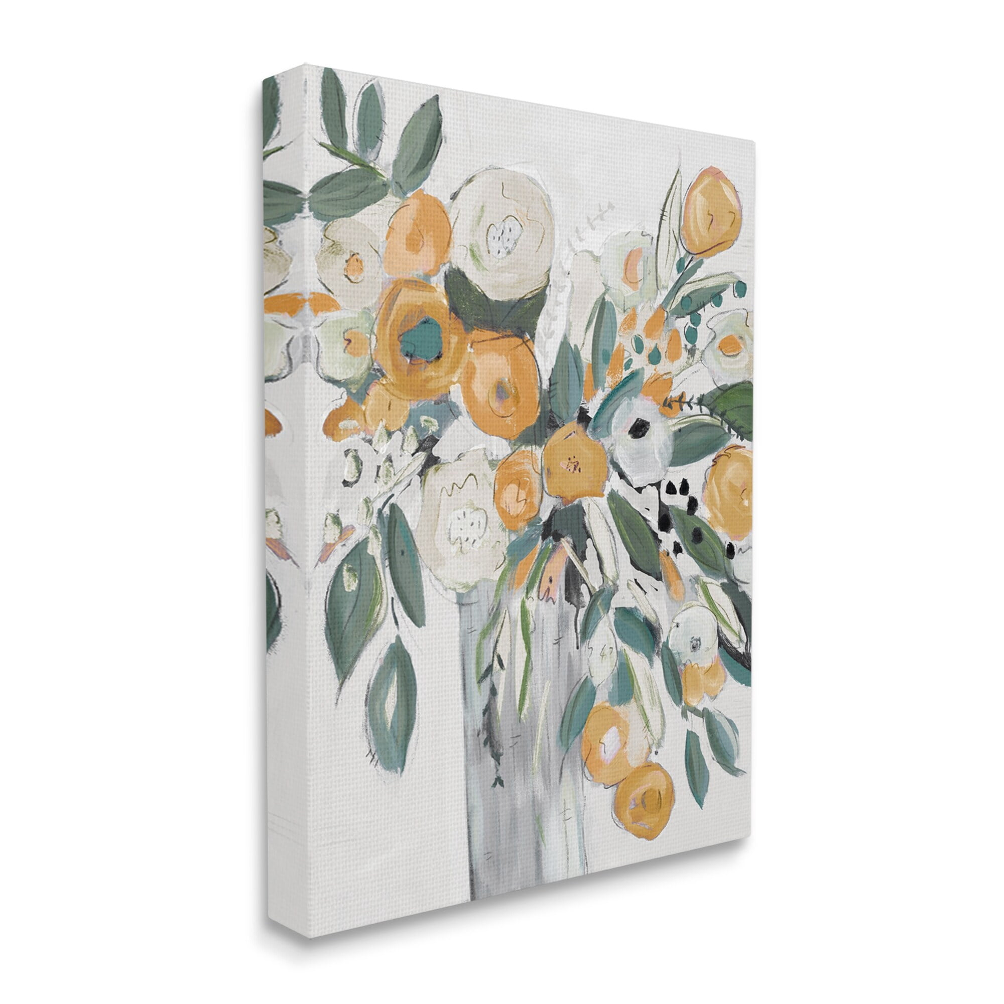 Stupell Industries Lively Orange White Floral Bouquet Abstract Still Life, 36 x 48,Design by Krinlox