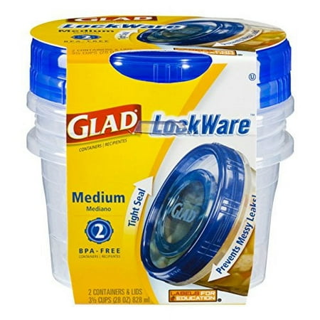 GLAD MICROWVB PLAS BWL L ID 28OZ W/LID CLE 6/2CT