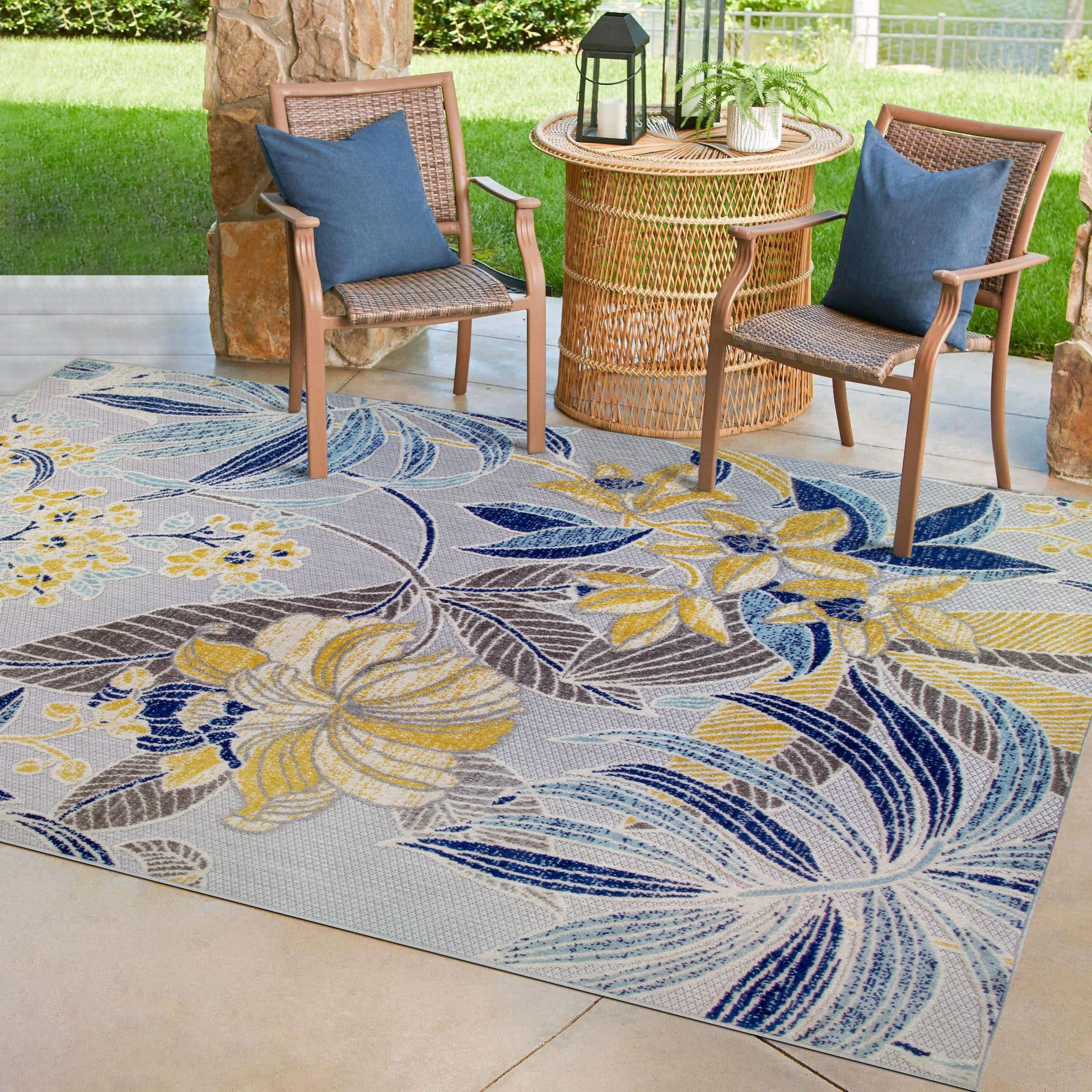 Leick Home Song Floral Runner 2' x 8' Indoor/Outdoor Area Rug