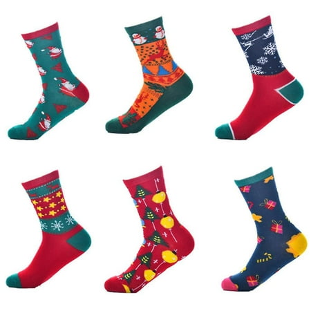 

12 pairsChristmas Holiday Socks Cotton Knit Crew Xmas Socks Novelty Christmas Gifts