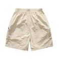 thumbnail image 4 of YLSDY Men's Summer Cargo Shorts Multi Pockets Drawstring Elastic Waist Quick Dry Beach Shorts Beige L, 4 of 4