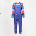thumbnail image 4 of Disfraz Premium Mono de payaso con cuello redondo y estampado para niños y hombres, conjunto con bolsillos Kuymtek Azul*Niño 5 -6 años para Hombre, 4 of 7