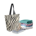 thumbnail image 2 of FORMRS Womens Canvas Tote Bag with Zipper Inner Pocket Shoulder Handbag, Black Lines, 2 of 7