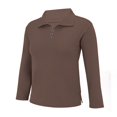 thumbnail image 4 of HLKJKLS Long Sleeve Shirts For Women Solid Color Long Sleeve Collar Slimming Base Shirt Cotton Spring Winter Casual Brown M-4Xl, 4 of 9