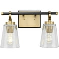 thumbnail image 4 of Cassell Collection Two-Light Vintage Brass Matte Black Luxe Industrial Bath & Vanity Light, 4 of 13