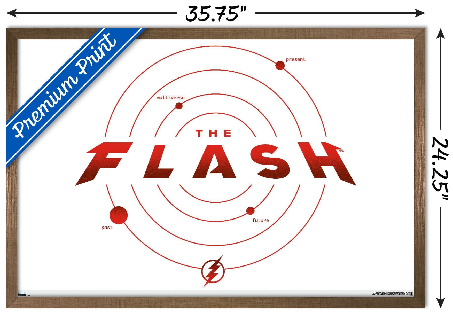 DC Comics Movie The Flash - The Timeline Wall Poster, 22.375" x 34" Framed